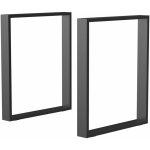 Homcom - lot de 2 pieds rectangulaires design contemporain - h. 72 cm - acier noir