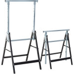 Homcom - lot de 2 tr�teaux pliables t�lescopiques hauteur r�glable 80 - 130 cm noir