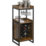 Homcom - casier  vin design industriel tagre  bouteilles 9 bouteilles support verres  vin intgr ...