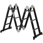 Homcom - echelle aluminium pliable multifonction 5 positions 3, 7 m 12 chelons certification nf en131 ...