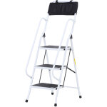 Homcom - escabeau pliable 3 marches xl antidrapantes double garde corps hauteur max. 1, 31 m charge ...