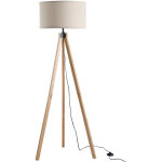Homcom - lampadaire trpied style scandinave 40 w max. dim. 45l x 45l x 152h cm bois de pin lin beige ...