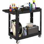 Homcom - servante chariot � outils 2 niveaux plateaux s�parateurs poign�e max. 227 kg plastique noir