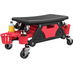 Homcom ? tabouret d'atelier mobile 2 en 1 ? chariot de m�canicien avec 3 plateaux ? charge max 135 kg ...