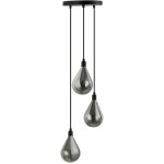 Home deluxe - suspension en verre celia gris fum� - 3 lampes
