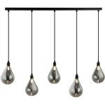 Home deluxe - suspension en verre celia gris fum� ? 5 lumi�res