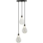 Home deluxe - suspension en verre celia transparente - 3 lumi�res