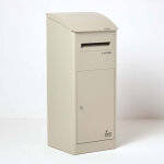 Homescapes - smart parcel box? - bo�te aux lettres et colis � couvercle inclin� extra - large beige