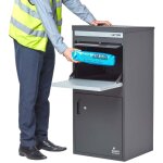 Homescapes - smart parcel box? - boîte aux lettres / colis extra - large gris foncé à accès frontal et ... Homescapes - smart parcel box? - boîte aux lettres / colis extra - large gris foncé à accès frontal et ...