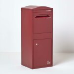 Homescapes - smart parcel box? - bote aux lettres et colis incurve large bordeaux