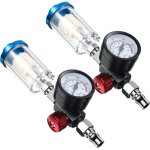 Honoson 1 / 4 pouce vanne de r�gulation d'air avec manom�tre et filtre � pi�ge � eau, 2 paquets, s�parateur ...
