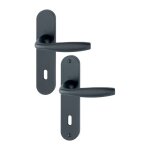 Hoppe - poign�e de porte sur plaque ovale - new york noir mat - cl� l