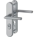 Hoppe et cie - poign�e de porte sur plaque blind� - stockholm es1 - hoppe - aspect inox - cl� i - avec ...