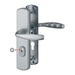 Hoppe et cie - poign�e de porte sur plaque - new york - hoppe - aspect inox - cl� i - avec protecteur ...