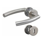 Hoppe - poign�e de porte sur rosace inox mat - cl� l - trondheim et cie