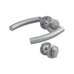 Hoppe - poign�e de porte sur rosace inox mat - condamnation - trondheim et cie