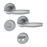 Hoppe - poign�e de porte sur rosace ronde - new york inox mat - condamnation