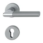 Hoppe - poign�e de porte sur rosace ronde - lecce chrom� mat - cl� i