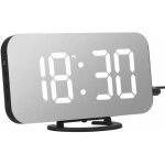 Horloge digitale � led de miroir, pour snooze de contact activ� , luminosit� r�glable, double ports usb ...