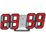 Horloge murale num�rique digitale r�veil lumineux led couleur 12 / 24 heures mode veille avec t�l�commande ...