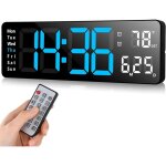 Horloge murale num�rique led avec t�l�commande positif compte � rebours luminosit� r�glable pendules ...