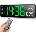 Horloge num�rique murale led reveil positif compte � rebours chronom�tre usb luminosit� r�glable avec ...