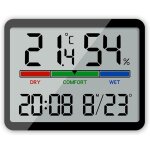 Horloge num�rique de salle de bain avec alarme, temp�rature horloge murale magn�tique pour support de ...