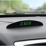 Horloge de temp�rature de voiture, tension de thermom�tre d'horloge num�rique universelle de tableau ...