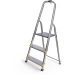 Escabeau 3 marches dura pliable, marchepied l�ger en aluminium, hauteur plateforme 54cm, pieds antid�rapants, ...