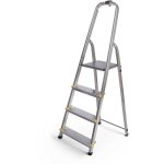 Escabeau 4 marches dura pliable, marchepied l�ger en aluminium, hauteur plateforme 75cm, pieds antid�rapants, ...