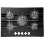 Hotpoint ftghg 751 d / ha(bk) table de cuisson  gaz encastrable 75 cm noir 5 brleurs