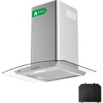 Ciarra hotte aspirante 60cm 650m3 / h classe a + + + recyclage evacuation 506ss60