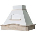 Webmarketpoint - hotte aspirante d�sir�e en inox blanc et structure en bois avec incrustation couleur ...