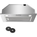 Hotte aspirante kichpower 52 cm, encastrable, d�bit d'air maximal 300 m� / h, 3 vitesses, �clairage led, ...