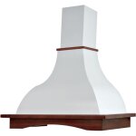 Webmarketpoint - hotte aspirante provenza en inox blanc et structure en bois couleur tabac 90 cm
