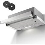 Hotte aspirante t�lescopique kichpower, 60 cm, 620 m� / h, hotte int�gr�e, surface en acier inoxydable, ...