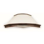 Hotte de cuisine d'angle rustique blanche bella avec cadre en bois couleur tabac 105 cm