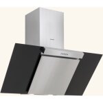 Hotte cuisine murale silverline kim inox et verre noir 90 cm
