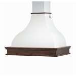 Webmarketpoint - hotte de cuisine rustique blanche contea avec cadre en bois incrust� couleur tabac 90 ...