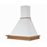 Hotte de cuisine rustique blanche rustichella avec cadre en bois incrustation couleur noyer �vite 120 ...