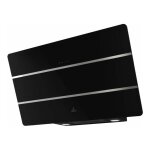 Hotte dcorative inclin aspirante noire largeur 80cm dbit d'air 700m3 / h - roblin