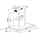 Hotte dcorative murale aspirante inox largeur 90cm dbit d'air 606m3 / h - brandt