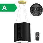 Hotte �lot centrale a 380m � / h 39. 5cm - hotte aspirante 9 vitesses - hotte suspendue recyclage - noir ...