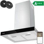 Ciarra - hotte murale 60cm tactile wi - fi connect� 650m3 / h a + + + booster 4 vitesses inox cbcs6102 ...