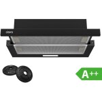 Hotte tiroir 60cm a + + 370m3 / h 3 vitesses recyclage ou evacuation 2pcs filtre actif noir cd6906db ...
