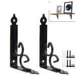 Houhence ? console pour �tag�re murale 2 pi�ces ? �querres triangulaires 90� en acier noir ? supports ...