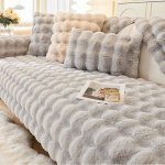 Housse de canap� d'angle en forme de l, motif lapin, housse de canap� en peluche, jet� de canap�, couverture ...