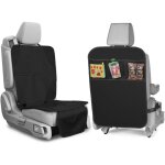 Housse de si�ge auto + housse de dossier de si�ge auto avec 3 poches de rangement, housse de si�ge de ...