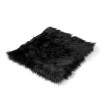 Housse de si�ge en peau de mouton, coussin en laine pour si�ge auto, 18 x 18 pouces