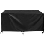 Housse table de jardin 150x90x75cm noir 420d tissu? oxford impermable rsistance anti - uv bache table ...